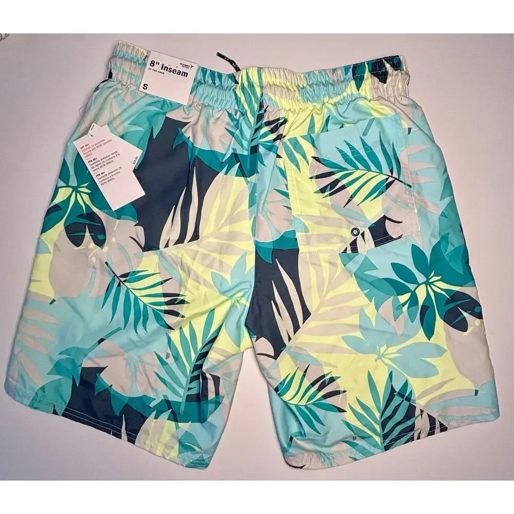 Old Navy Men’s Swim Trunks Tropical Hawaii Style Size Small At Knee Length 8”